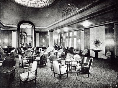 The Large Saloon in the Ocean Liner Paris, July 1921 by French Photographer